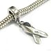 Silver Sterling Cancer Breast Ribbon Awareness Pandora Ribbon Bead Charm