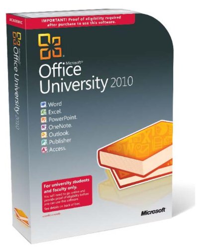 MICROSOFT Office University 2010 SP1, Windows, englisch, DVD 32/64Bit - BERECHTIGUNGSNACHWEIS ERFORDERLICH!