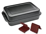 CHG Set 224-49 Auflaufform-Set mit Topfhaltern 41,0 x 26,5 x 6,0 cm, 4-teilig