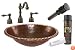 Premier Copper Products BSP2_LO19RRDB Oval Roped Rim Self Rimming Hammered Copper Sink with Widespread Faucet, Oil Rubbed Bronze
