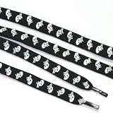 Kitchen & Housewares : BLACK boot shoe laces WHITE Skull CROSSBONES