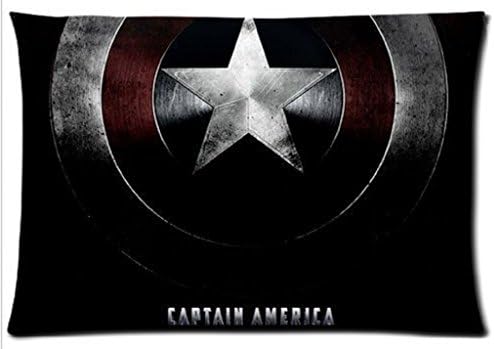 Hot Sale Custom Superhero Series Captain America Zippered Pillow Case 20x30 (Twin Sides Print)