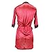 Lisli Women New Sexy Satin Silk Nightgown Lace Underwear Sleepwear Pajamas Robes Babydoll Lingerie Dress (Red)