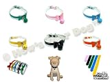Tuxedo Bowtie + Bell Patent Leather Collar for Dogs and Cats - Onyx (7.5-10.5)
