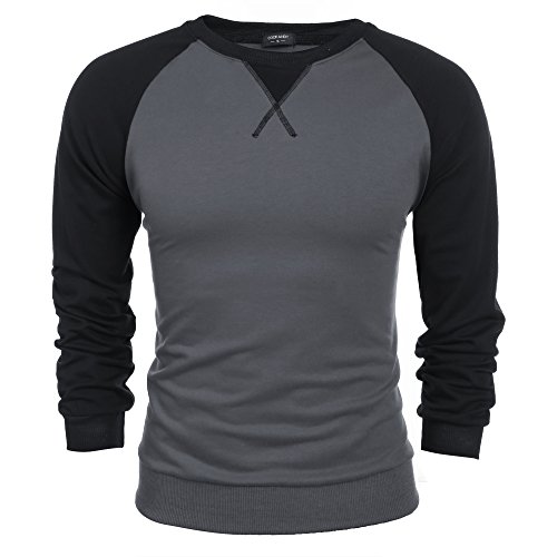 Coofandy mens long sleeve t-shirt casual tee cotton raglan shirts…