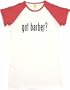 got barber? Women's Tee Shirt Small-White/Red Babydoll (petite fit)