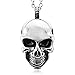 Men's Stainless Steel Pendant Necklace Silver Skull Gothic Polished -with 23 inch Chain