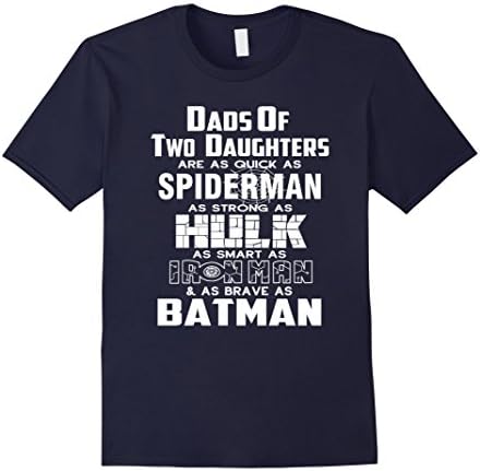 Men's Dads Of Two Daughters Super Heroes Dad Father's Day T-Shirt XL Navy