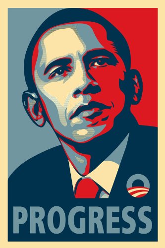 Barack Obama (Progress) RARE Campaign Poster 24 x 36