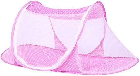 COLORSBL Baby Bed Nets Instant Pop Up Mosquito Net Crib,Baby Tent,Beach Play Tent 0-15 Months (110*60*38CM, pink)