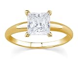1/10 ct.tw Princess Diamond Solitaire Ring in 14k Yellow Gold