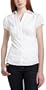 A. Byer  Junior's Crisp Stretch Poplin Top,White,Medium