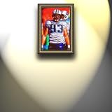 Completely Handpainted American Football Sport Painting, Custom Order FL5144, Oil on Canvas, with Option to Paint Jerry, Brett & Co. from Any Other Favorite Photograph or Picture, Unframed, Size 21'' x 32" inches