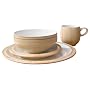 Denby Caramel Stripes 16 Piece Boxed Tableware Dining Set