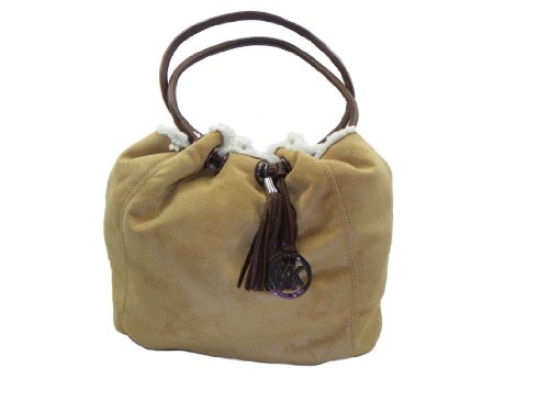 MICHAEL Michael Kors Large North South Faux Shearling Ring Tote Bag Walnut Large
