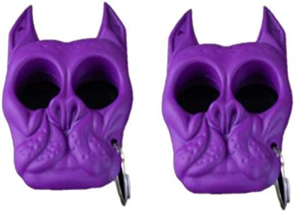 ORTGOODS 2 Pack Brutus the Bull Dog Self Defense Keychain -(Violet)