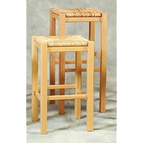 Backless 24 Rush Seat Counter Stools - Natural (Set of 2) by Furniture