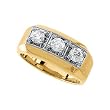 3 Diamond Men's Ring 1 ct. in 14K Yellow Gold