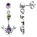 Lovely Peridot, Amethyst, 925 Sterling Silver Long Dangle Earrings