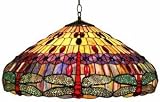 Dragonfly Hanging Tiffany Light with Bronze finish