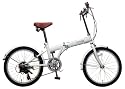 TOP ONE シマノ6段ギア搭載 折畳自転車 20インチ パールホワイト NKG206PW