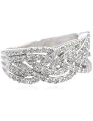 Sterling Silver 3/4cttw Diamond Twisted Ring