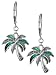 JNX Green Abalone Palm Tree with Filigree Pattern in a Silver-tone Popcorn Chain & Earrings