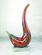 Murano Design Rainbow Flame Swirls Pattern Sculpture with Crystal Stand TX-4004-1