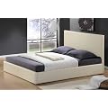 Lederbett in 140x200 cm Bond Rinder-Leder Bett Polsterbett in creme/ivory +Holzrahmen Naturleder schlafen Textil Lederm�bel Holzm�bel 2011