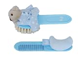 Baby Hair Brush and Comb Set, Moons & Stars Collection-Blue