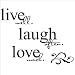 LARGE - Live well Laugh often Love much 20" h x 26" w Vinyl Lettering Wall Sayings Quote Decal Sticker Home Decor