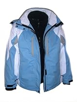 Hot Sale Womens Plus Size Pulse/Iceburg Snowboarding/ski Coat, Jacket, Technical 3in1, Blue, White, Black or Coral 1X 2X 3X (1X, Blue Geo)
