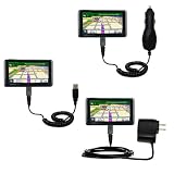 Deluxe Kit for the Garmin Nuvi 1390T includes a USB cable with Car and Wall Charger - Gomadic Brand w/ TipExchange Technology