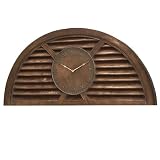 Hen-Feathers Grand Louvered Arch Clock - Bronze
