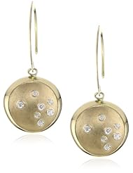Shaesby "Luna" 14k Yellow Gold Diamond Freeform Earrings