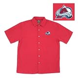 Colorado Avalanche NHL Prevail Button Down Short Sleeve Shirt For Men (Cabernet) at Antigua