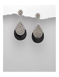 Marcasite Earrings In 92.5 Sterling Silver