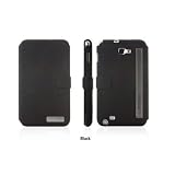 【SAMSUNG】NTTドコモネクストーシリーズGalaxy Note(ギャラクシーノート）SC-05Dスマートフォン専用カバー、ダイアリ方式専用ケース(PASMO、Suicaなど収納ポケット付き)：ブラック
