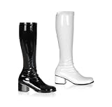 RETRO-300, Women's 2 1/2 Block Heel Costume or Halloween GoGo Boots in Black or White and Sizes 6-14