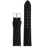 Watch Band Snake Grain Genuine Leather Easy Change Black 16mm