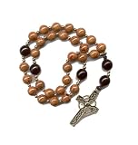Anglican Prayer Beads, Rosary - Brown Fossil/Black Czech Glass Beads w/ Gold-filled Spacers