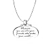 Sterling Silver "Wherever You Are It's Your Friends Who Make Your World" Oval Pendant, 18"