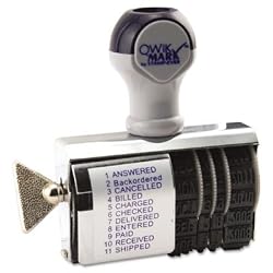 U. S. Stamp & Sign Rubber 12-Message Dial-A-Phrase Stamp, Dater, Conventional (T2754)