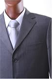 Men's Super 140's 100% Wool Single Breasted 3 Button Gray Plaid Dress Suit w. Single Pleated Pants***New for the Season!!!