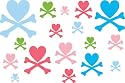 WallCandy Arts Multi-Color Hearts & Crossbones
