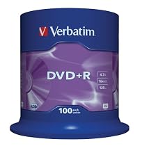 Verbatim 43551 DVD+R, 4.7GB, 16x, 100 Pack