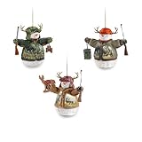 Deer Snowman Ornament Collection Set One: Set Of Three by The Bradford Exchange