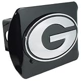 Georgia Bulldogs Black Metal Trailer Hitch Cover with Chrome Metal G Logo