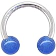 Dark Blue Glow-N-Dark Horseshoe Circular Barbell