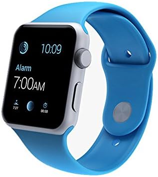 Apple Watch Band - holabuy Soft Silicone Fitness Replacement Sport Band for Apple Watch S/M Size (Blue-38mm)